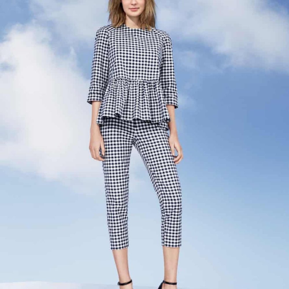 Victoria Beckham for Target Gingham Peplum Top